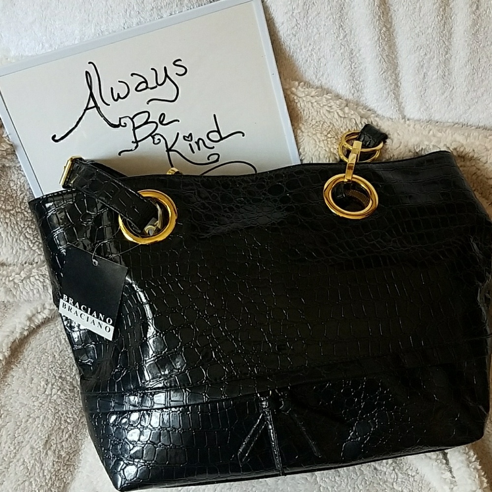 Nwt Braciano black organizer handbag